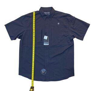 Ariat Tek Venttek Button Up Shirt Mens Sz XL Charcoal Gray UPF Short Sleeve NWT